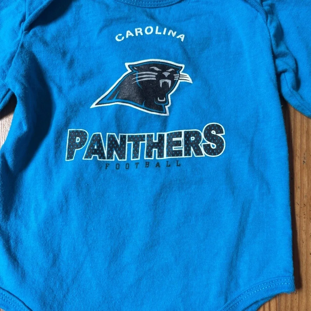 NFL Team Apparel Bodysuit Kids Blue Carolina Panthers Football SIZE 6/9 M